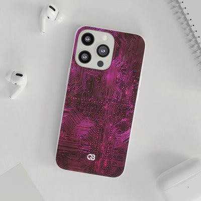 Magenta Circuit Trace · Lite Phone Case for iPhone ·  Pink
