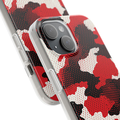 Crimson Halftone Camo · Lite Phone Case for iPhone ·  Red