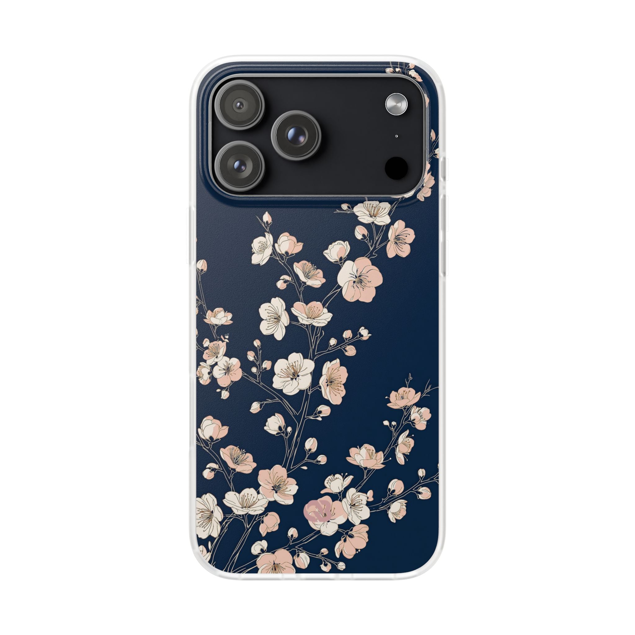 Blue Lite Phone Case for iPhone - Midnight Peach Sakura