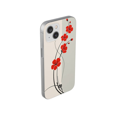 Beige Lite Phone Case for iPhone - Scarlet Ink Petals