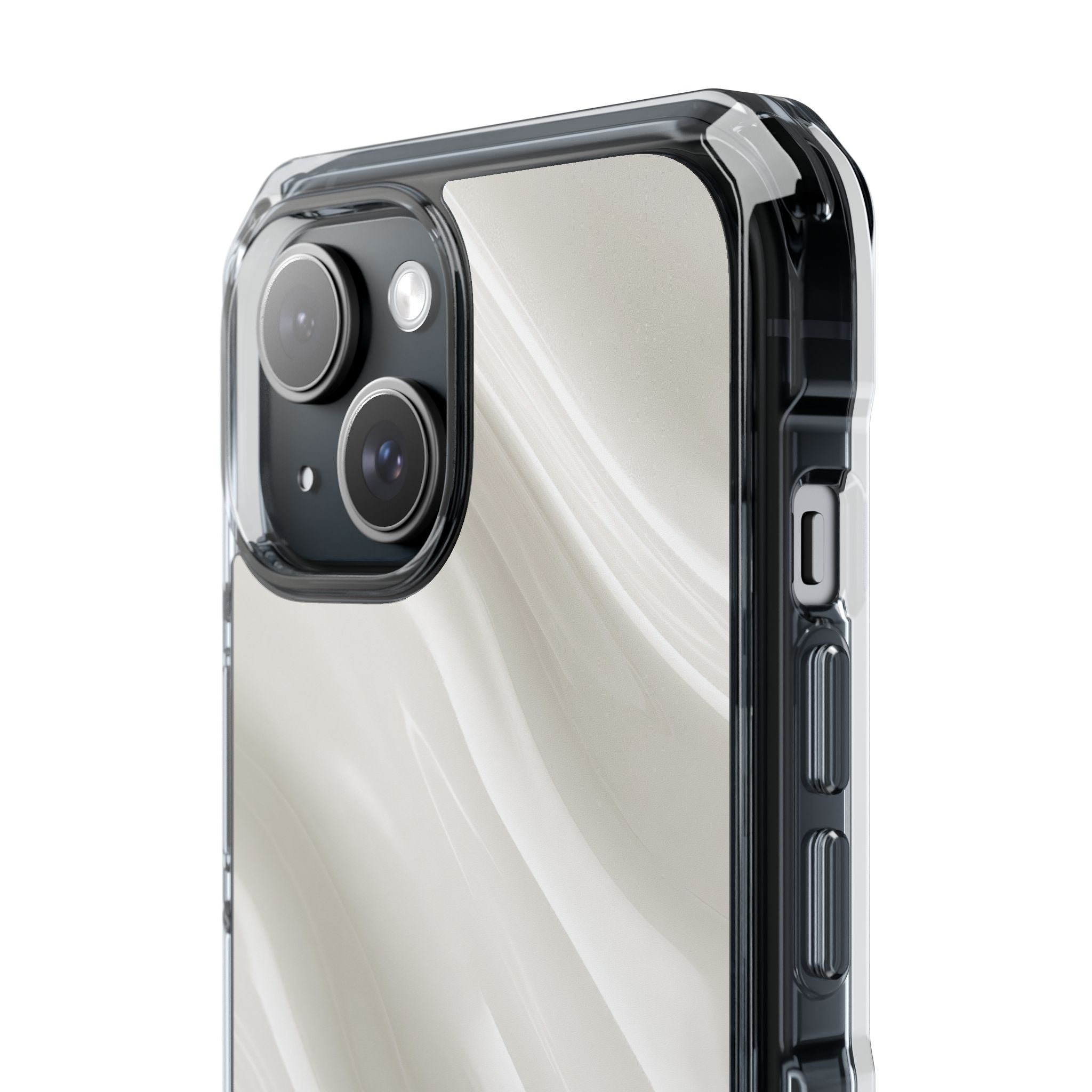 White Impact MagSafe Phone Case for iPhone - Polished Ivory Wave