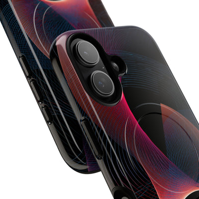 Black Tough 2.0 Magsafe Phone Case for iPhone - Cobalt Crimson Flux
