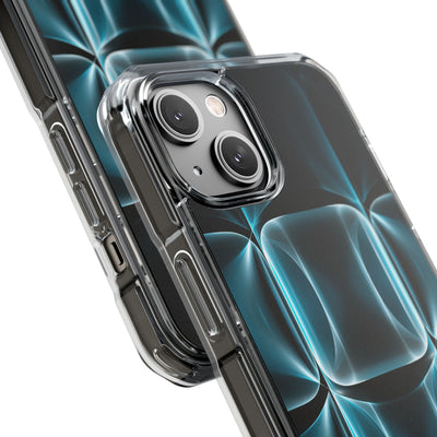 Cyan Core Matrix · Clear Impact Magnetic Phone Case for iPhone · Blue