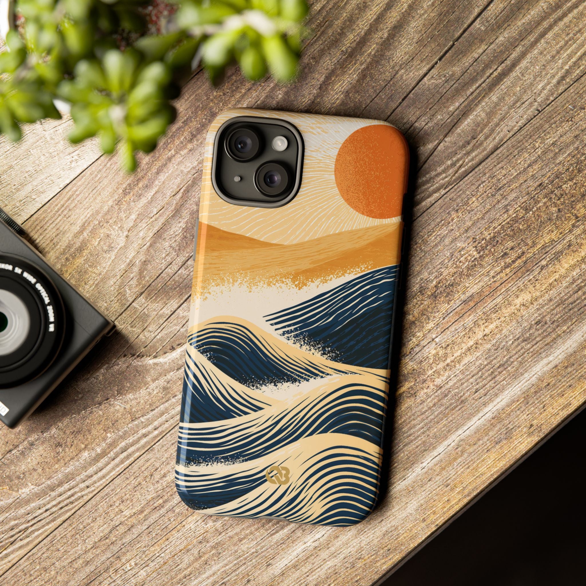 Blue Tough Phone Case for iPhone - Kyoto Cresting Tide