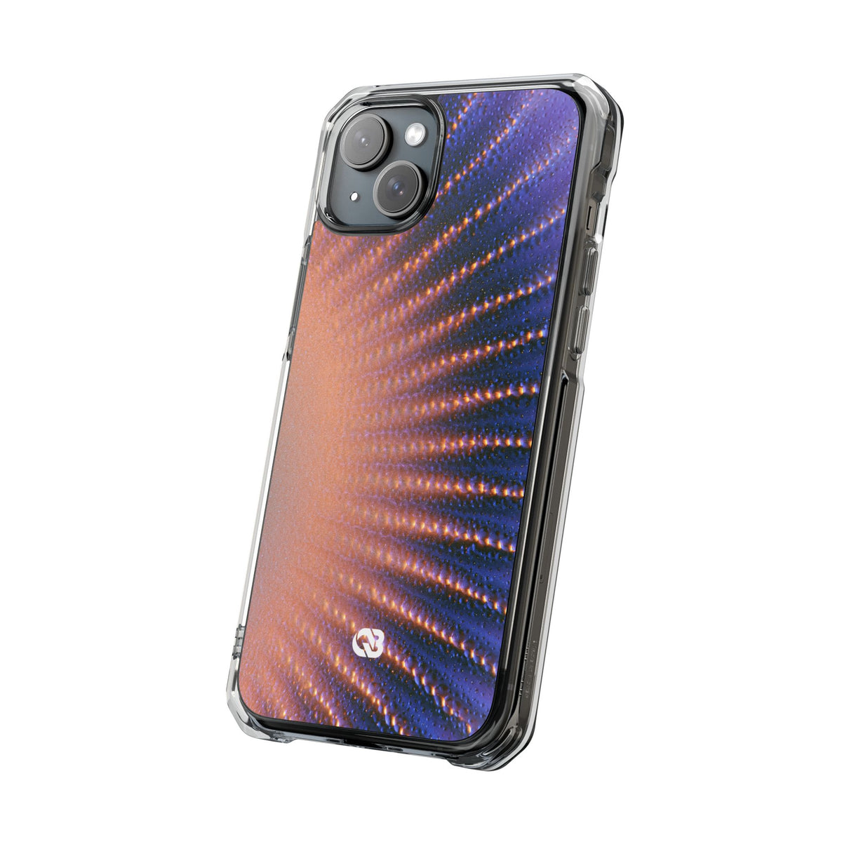 Luminous Aura Burst · Clear Impact Magnetic Phone Case for iPhone · Blue