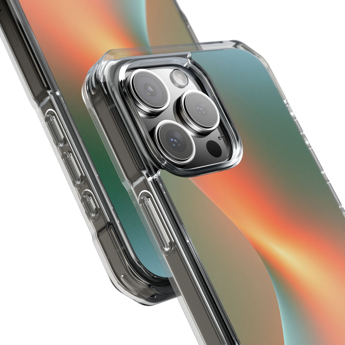 Radiant Contour · Clear Impact Magnetic Phone Case for iPhone · Orange