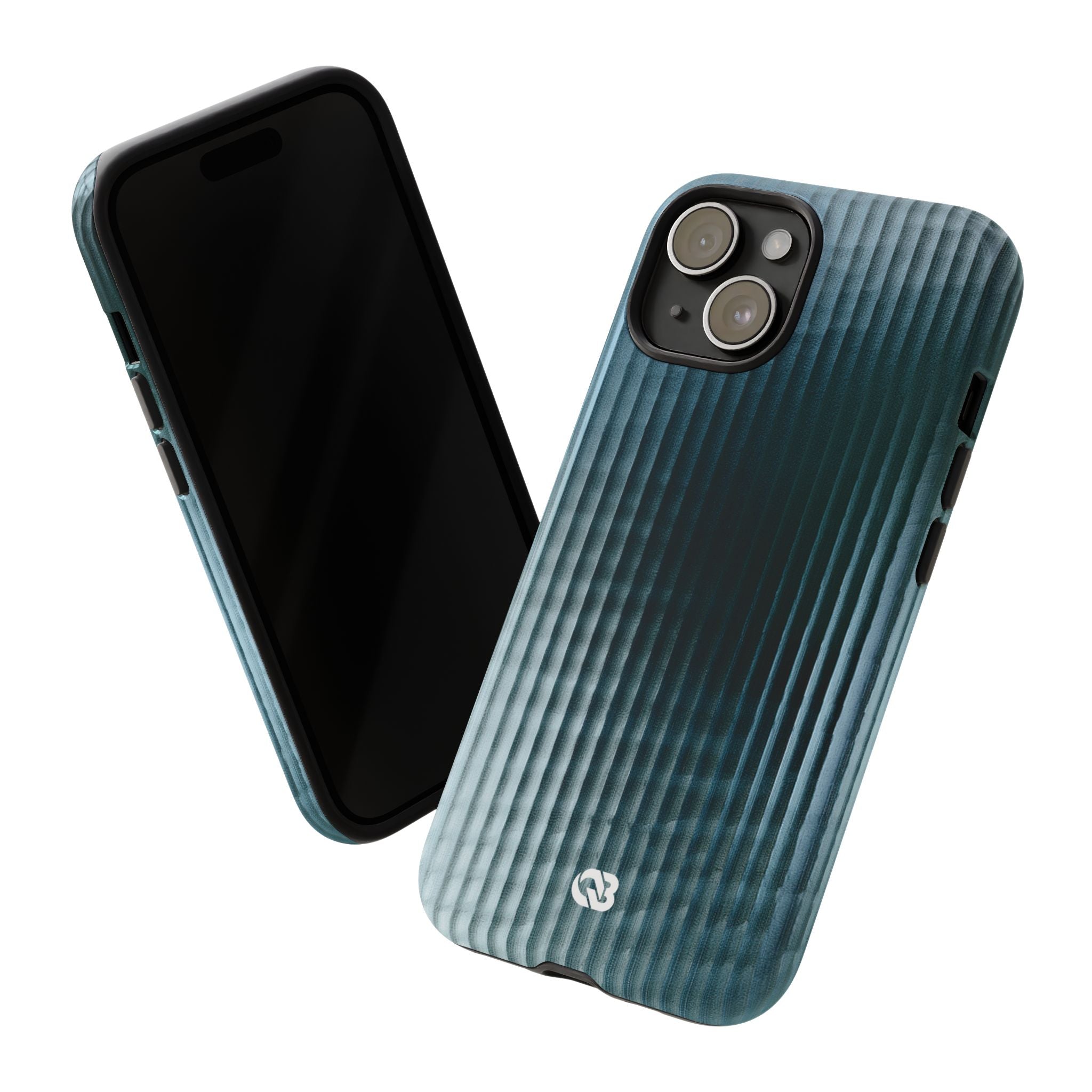 Blue Tough Phone Case for iPhone - Glacial Reeded Glass
