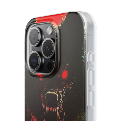 Crimson Wolf iPhone 15 Pro Cover - Blød
