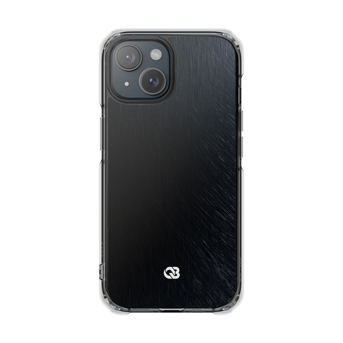 Brushed Obsidian Steel · Clear Impact Magnetic Phone Case for iPhone ·  Black