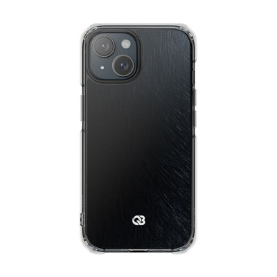 Brushed Obsidian Steel · Clear Impact Magnetic Phone Case for iPhone ·  Black