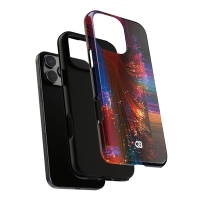 Black Tough Phone Case for iPhone - Cyber Optic Streak