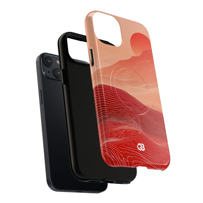 Red Tough 2.0 Magsafe Phone Case for iPhone - Crimson Ridge Lines