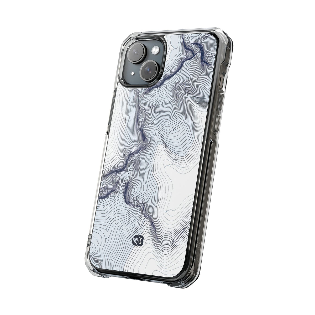 Nordic Ridge Contour · Clear Impact Magnetic Phone Case for iPhone · White