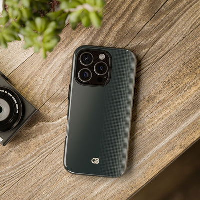 Grey Tough Phone Case for iPhone - Charcoal Tech Grid