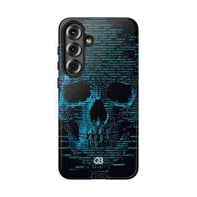 Cyan Glitch Skull · Tough Phone Case for Samsung