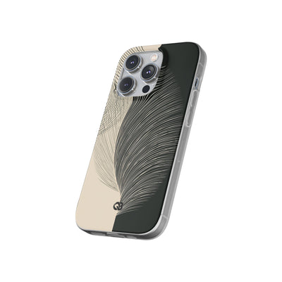 Beige Lite Phone Case for iPhone - Obsidian Cream Plume