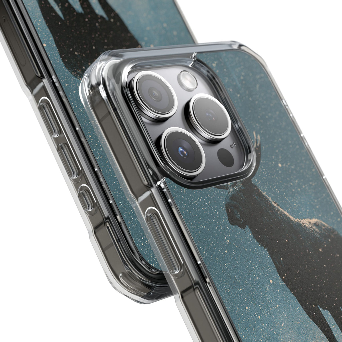 Nordic Boreal Moose · Clear Impact Magnetic Phone Case for iPhone · Blue