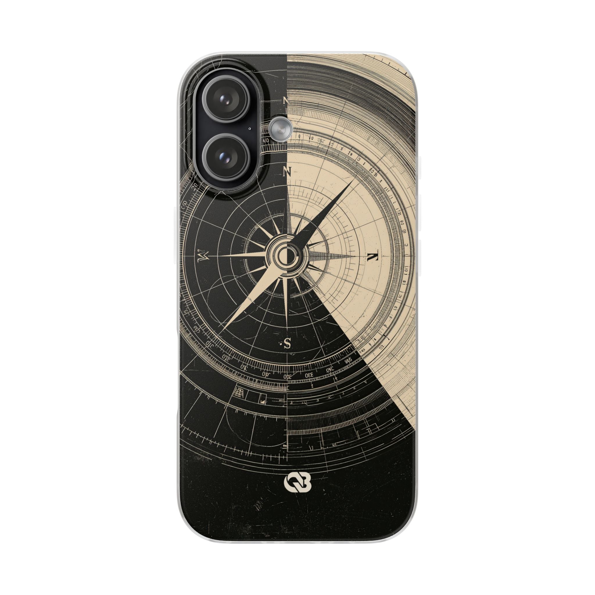 Beige Lite Phone Case for iPhone - Obsidian Nautical Blueprint