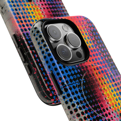 Chromatic Halftone Grid · Tough 2.0 Magnetic Phone Case for iPhone · Blue