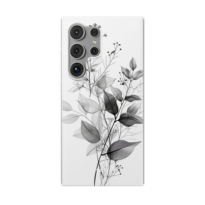 Veined Leaves Gray Samsung S24 Ultra Case - Soft