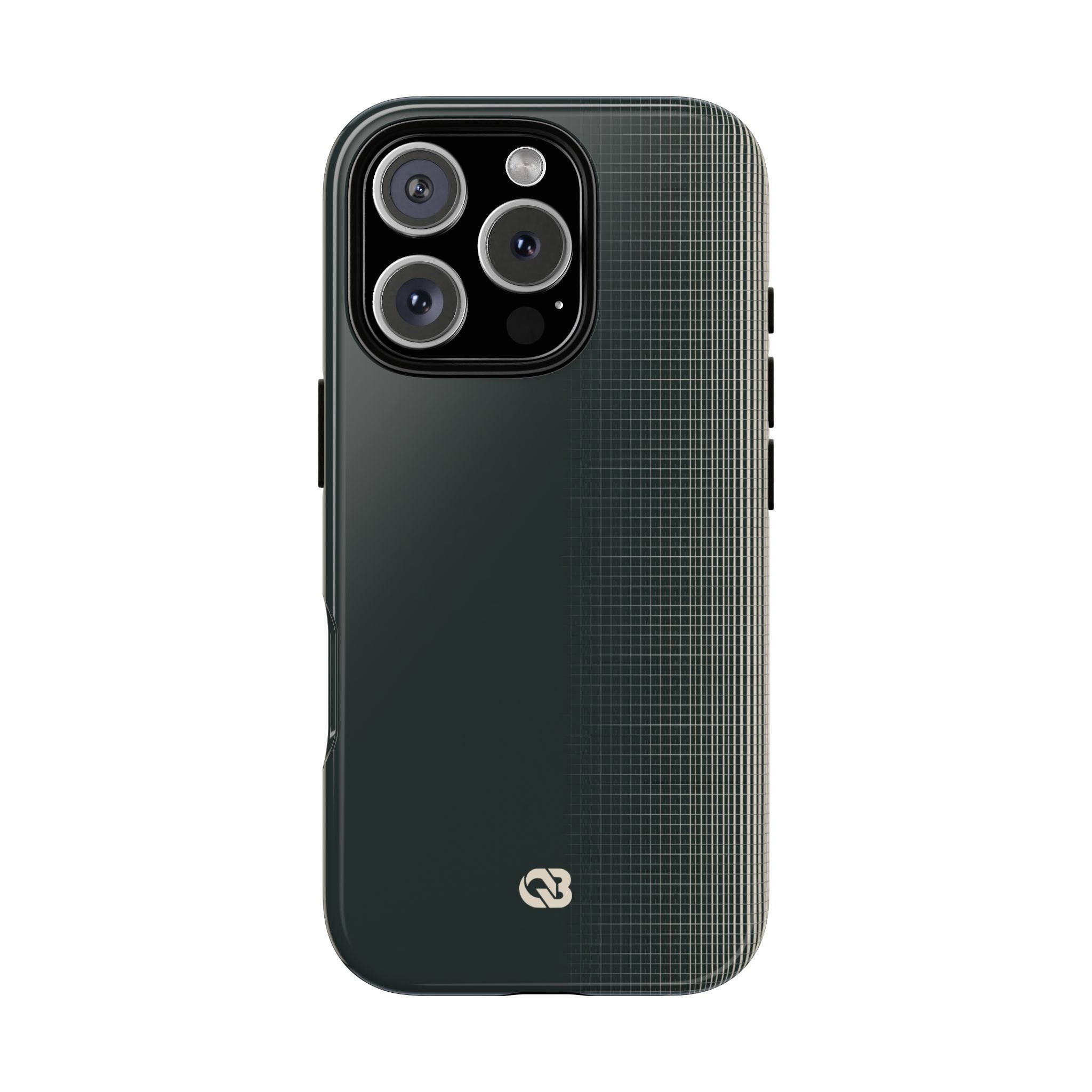 Grey Tough Phone Case for iPhone - Charcoal Tech Grid