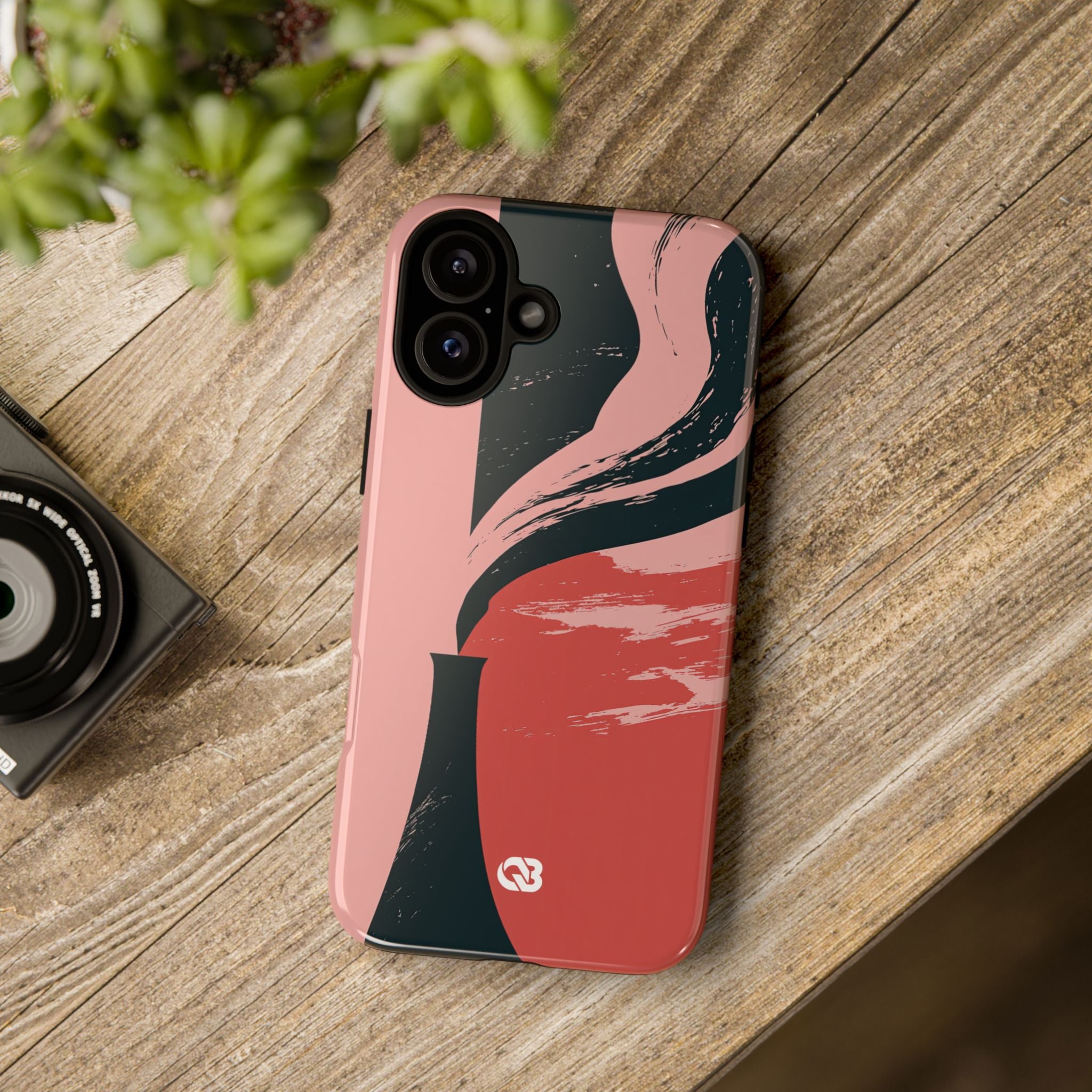 Pink Tough Phone Case for iPhone - Cinder Rose Plume