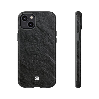 Black Tough Phone Case for iPhone - Raw Obsidian Slate