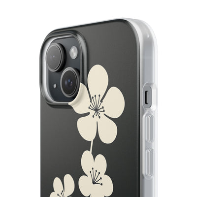 Black Lite Phone Case for iPhone - Obsidian Cream Bloom