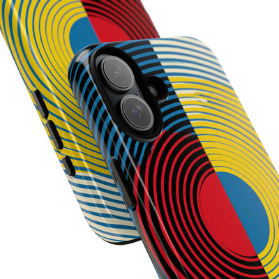 Blue Tough Phone Case for iPhone - Primary Circuit Orbit