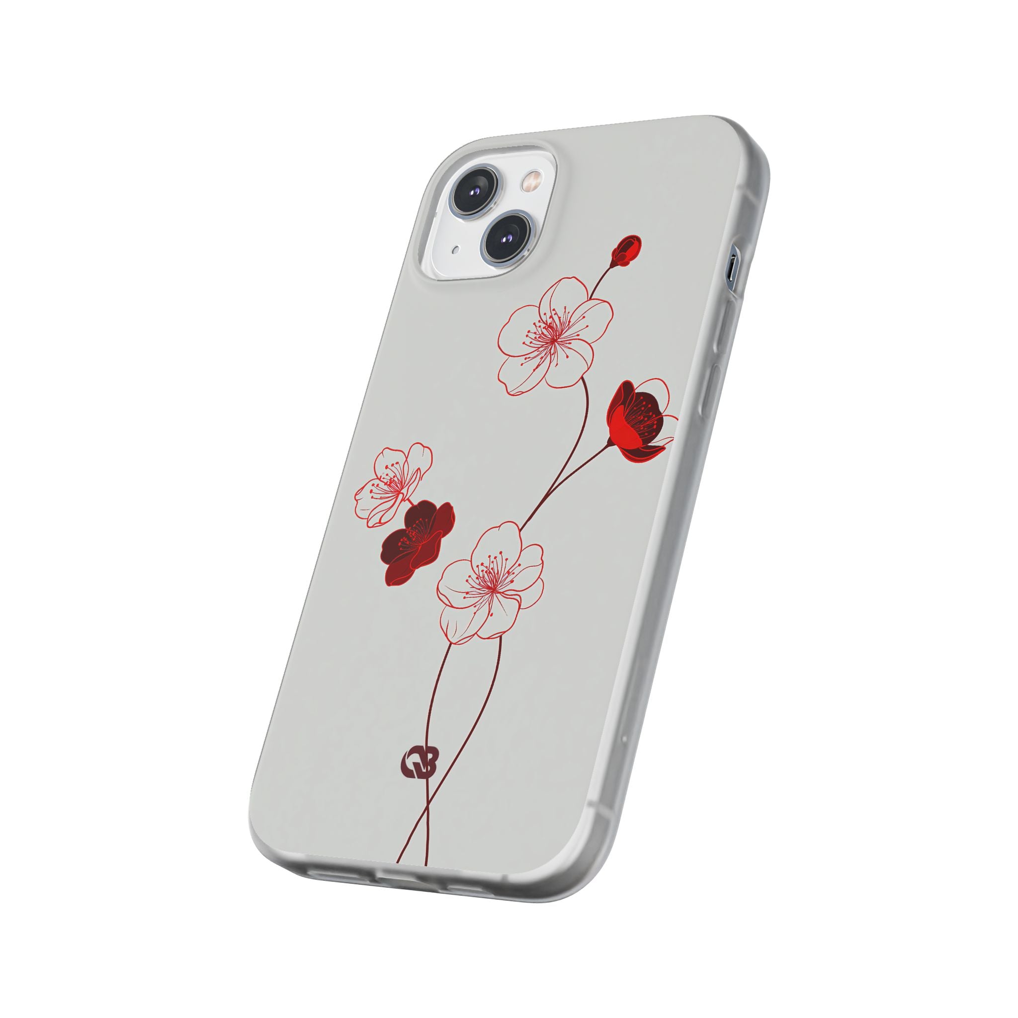 Red Lite Phone Case for iPhone - Kyoto Ember Bloom