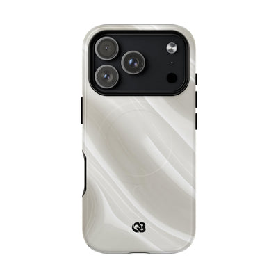 White Tough 2.0 Magsafe Phone Case for iPhone - Polished Ivory Wave