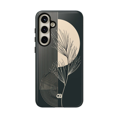 Black Tough Phone Case for Samsung - Obsidian Sand Willow
