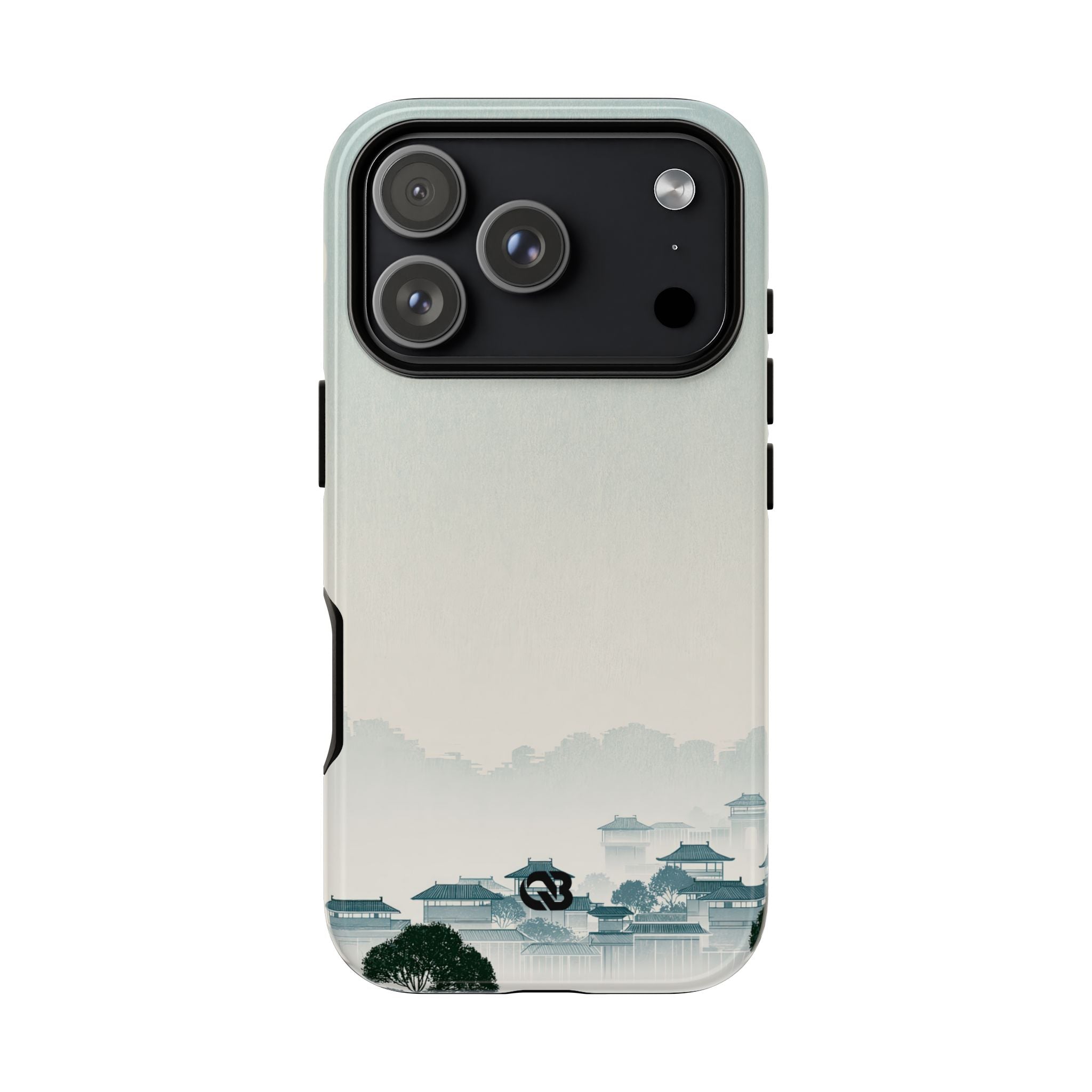 Blue Tough Phone Case for iPhone - Mist Valley Pagoda