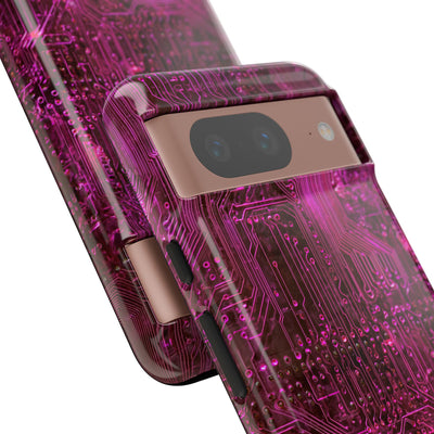 Magenta Circuit Trace · Tough Phone Case for Pixel ·  Pink