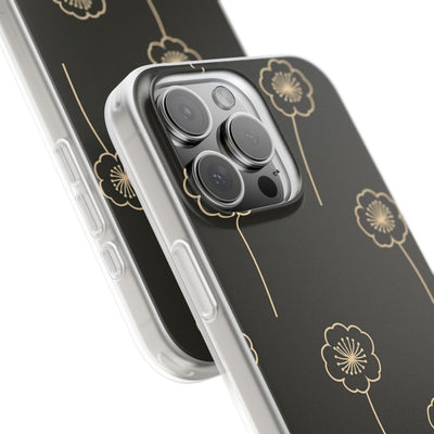 Black Lite Phone Case for iPhone - Obsidian Sand Petals