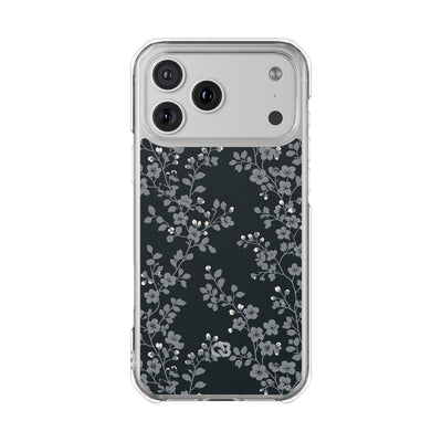 Black Impact MagSafe Phone Case for iPhone - Midnight Slate Blossom