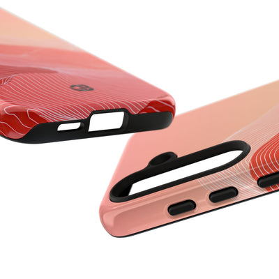 Red Tough Phone Case for Samsung - Crimson Ridge Contour