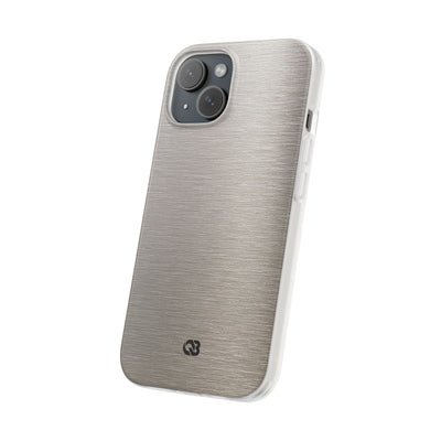 Grey Lite Phone Case for iPhone - Brushed Nickel Linen