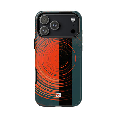 Teal Tough Phone Case for iPhone - Burnt Slate Radial