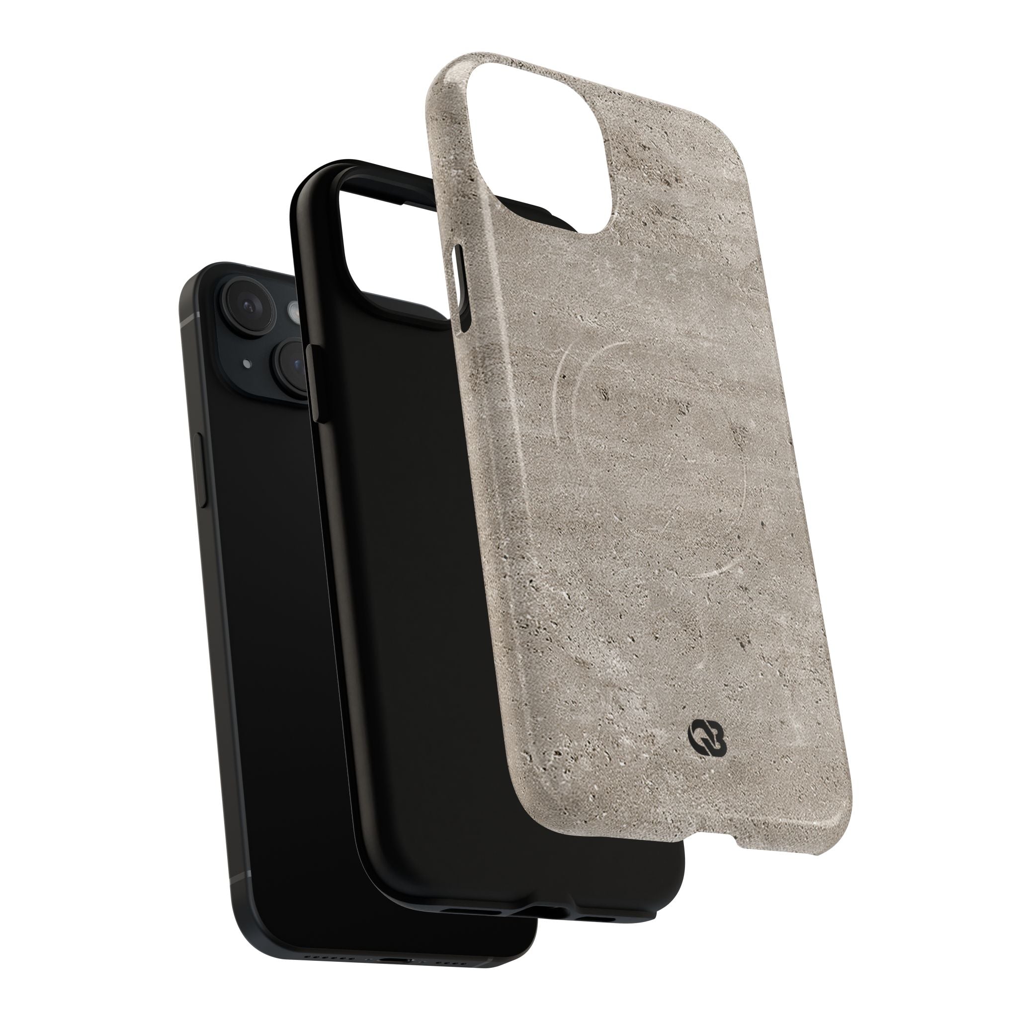 Grey Tough 2.0 Magsafe Phone Case for iPhone - Brutalist Stone Grit