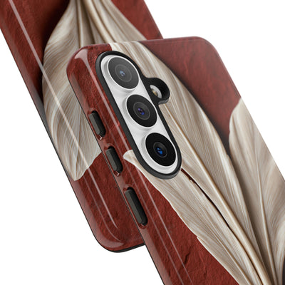 Carved Ivory Plume · Tough Phone Case for Samsung · Red