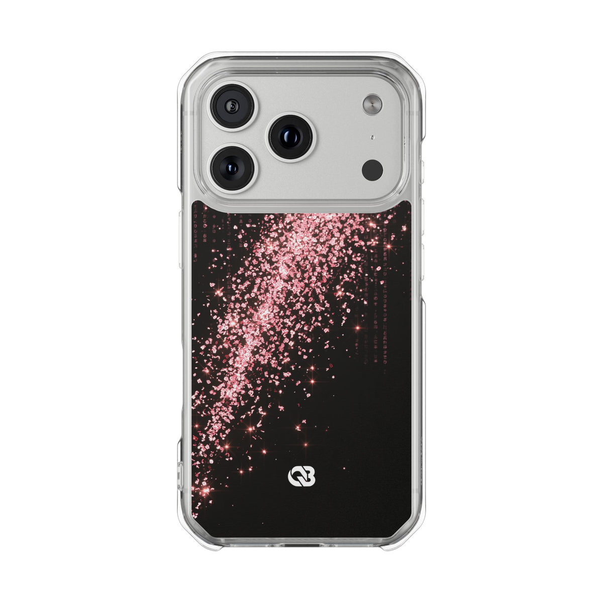 Rose Digital Cascade · Clear Impact Magnetic Phone Case for iPhone · Pink