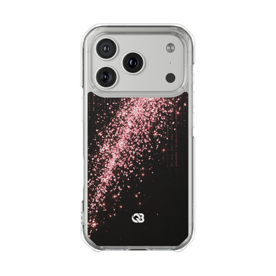 Rose Digital Cascade · Clear Impact Magnetic Phone Case for iPhone · Pink