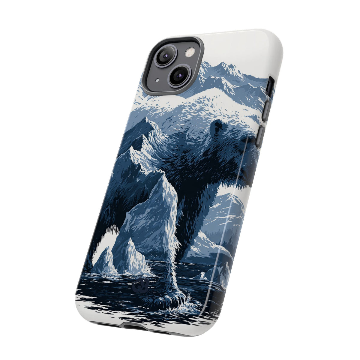 Fjord Summit Bear · Tough Phone Case for iPhone · Blue