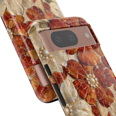 Carnelian Pearl Bloom · Tough Phone Case for Pixel ·  Orange