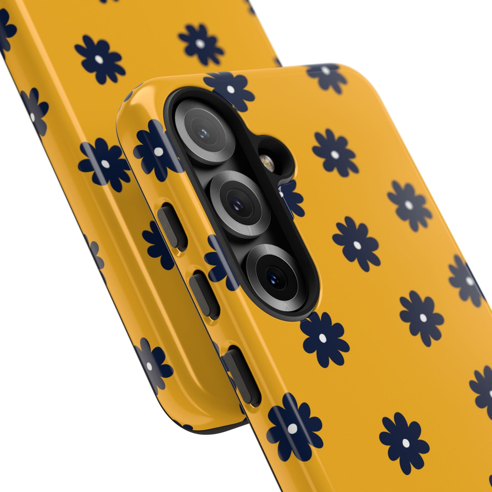 Navy Daisy Mustard · Tough Handyhülle für Samsung