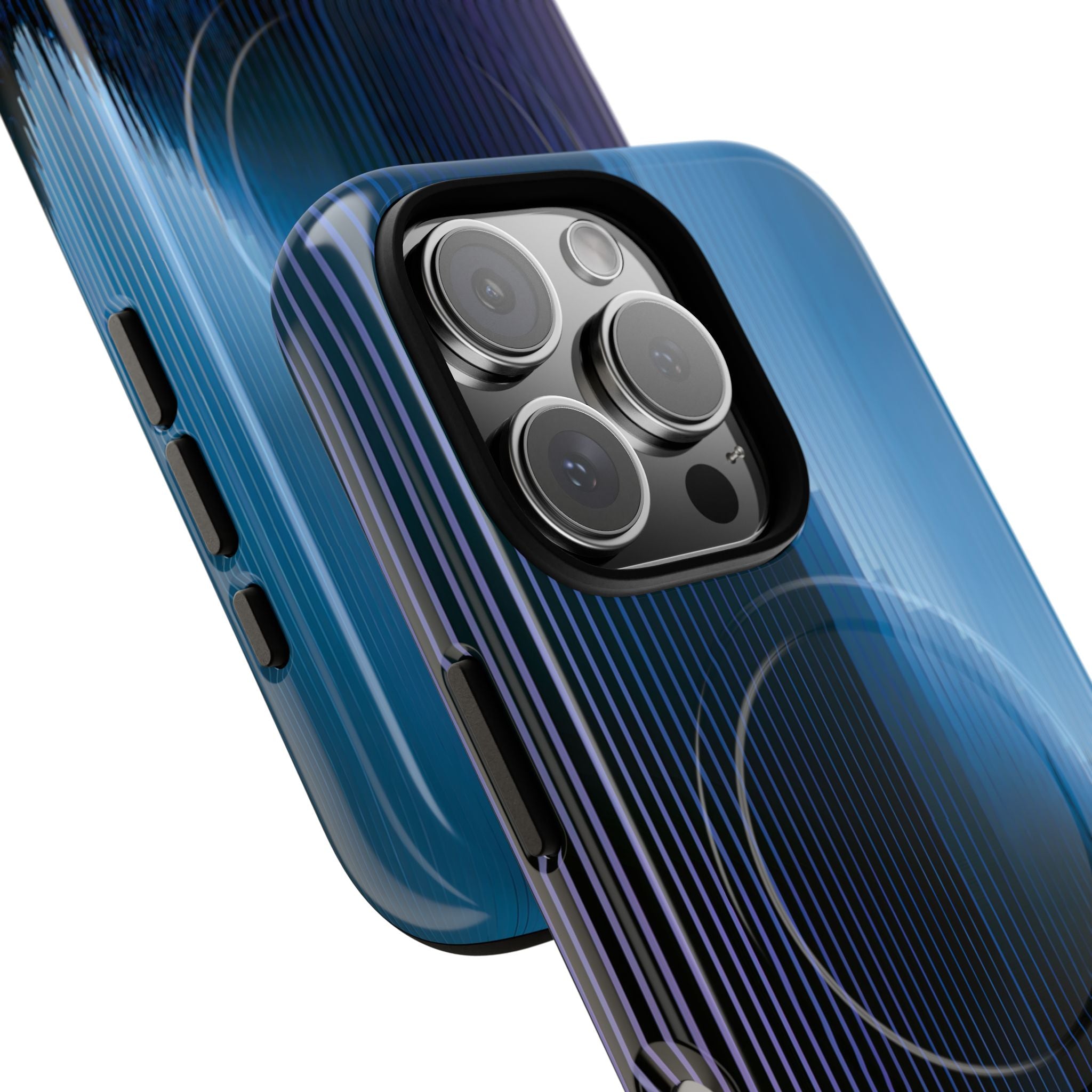 Blue Tough 2.0 Magsafe Phone Case for iPhone - Indigo Distortion Wave