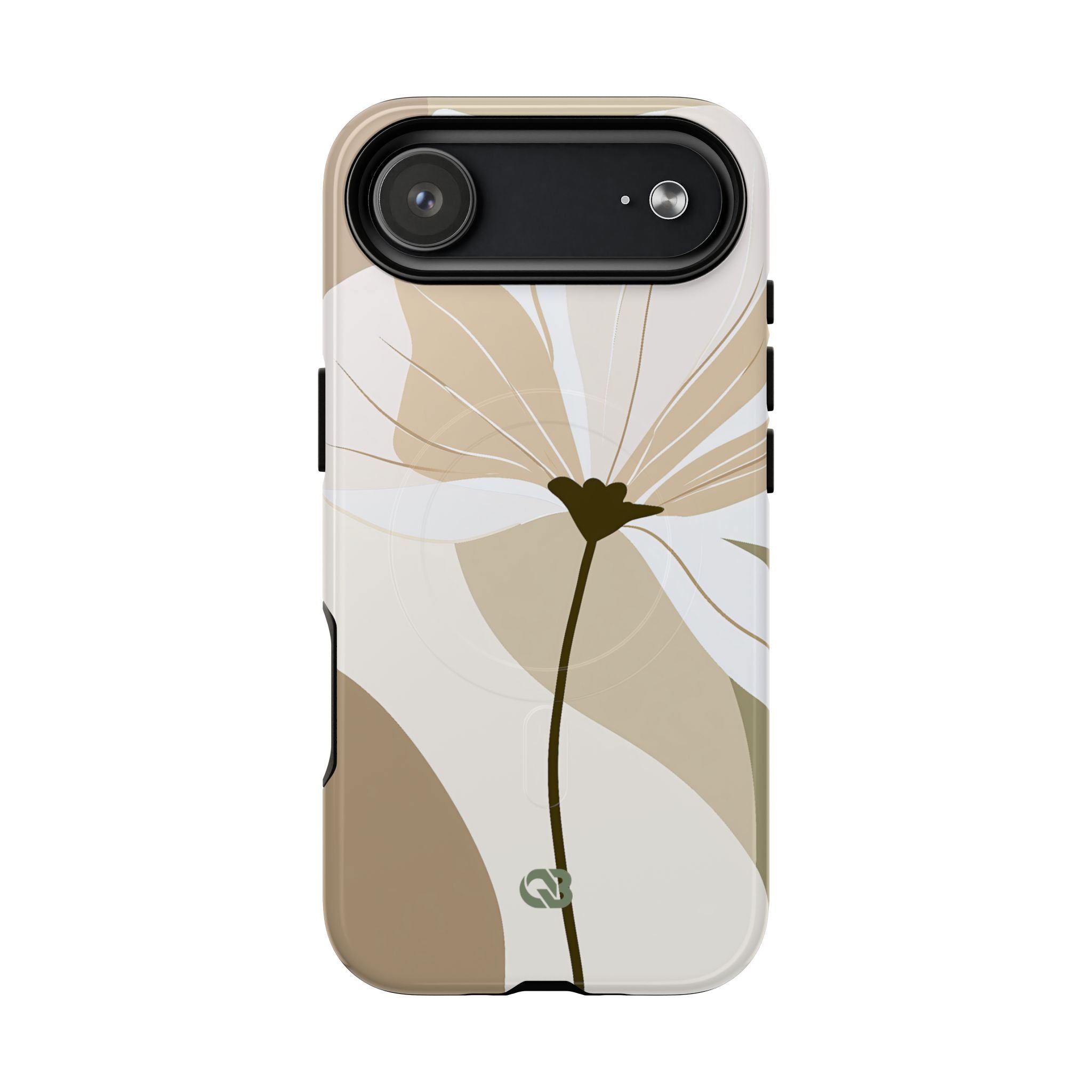 Beige Tough 2.0 Magsafe Phone Case for iPhone - Sage Linen Magnolia