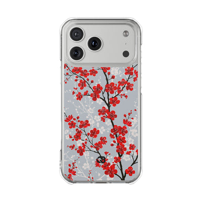 Grey Impact MagSafe Phone Case for iPhone - Crimson Sakura Slate