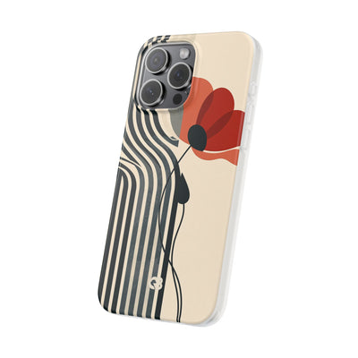 Beige Lite Phone Case for iPhone - Crimson Line Bloom
